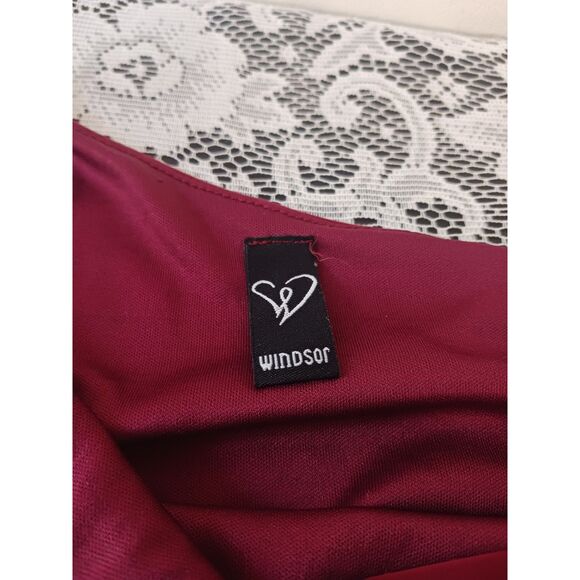 Burgundy Ruched One Shoulder Mini Dress - Picture 6 of 15